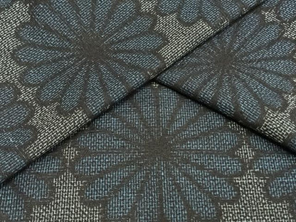 平和屋着物▽上質な紬 単衣 花づくし 正絹 逸品 AAAV8331fy