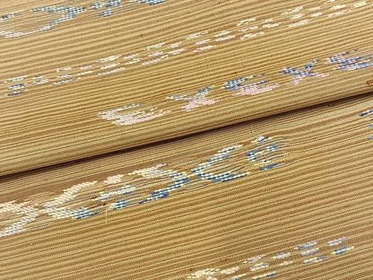平和屋着物▽上質な紬　単衣　幾何学文様　正絹　逸品　AAAV8332fy