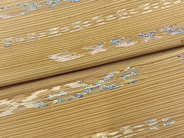 平和屋着物▽上質な紬　単衣　幾何学文様　正絹　逸品　AAAV8332fy