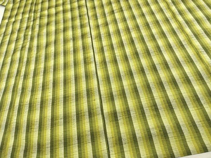 平和屋着物▽上質な紬　単衣　縞　正絹　逸品　AAAV8333fy