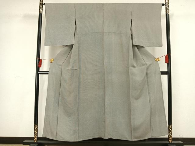 平和屋着物▽小紋師　宍戸陵　江戸小紋　単衣　万筋　黒×白　正絹　逸品　AAAV8336fy