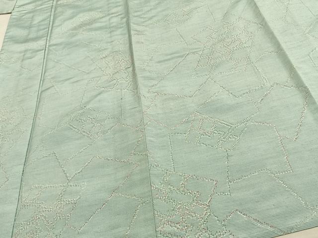 平和屋着物▽上質な紬 単衣 幾何学文 正絹 逸品 AAAV8337fy