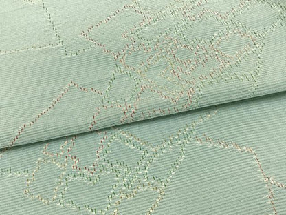 平和屋着物▽上質な紬 単衣 幾何学文 正絹 逸品 AAAV8337fy