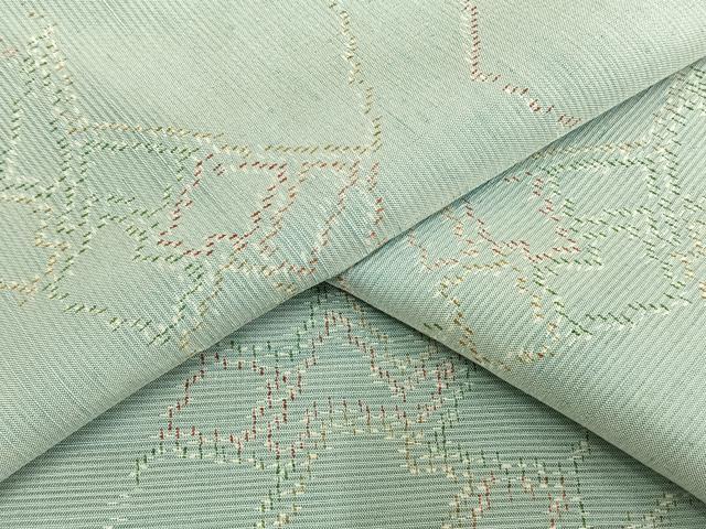 平和屋着物▽上質な紬 単衣 幾何学文 正絹 逸品 AAAV8337fy