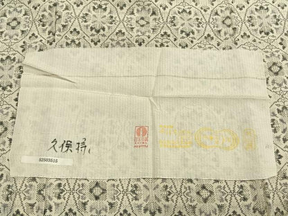 平和屋着物▽上質な小紋 単衣 花亀甲文 丹後ちりめん 反端付き 正絹 逸品 AAAV8339fy