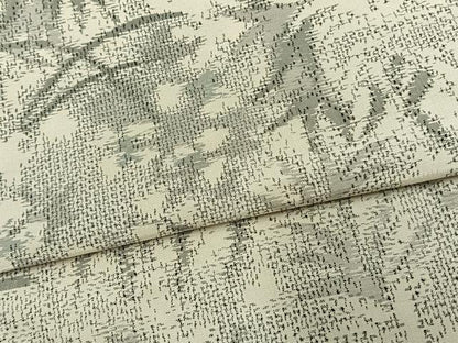 平和屋着物▽上質な紬　単衣　草花文　正絹　逸品　AAAV8340fy