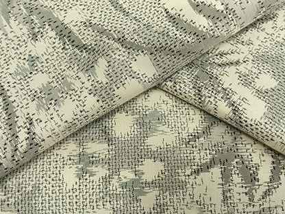平和屋着物▽上質な紬　単衣　草花文　正絹　逸品　AAAV8340fy