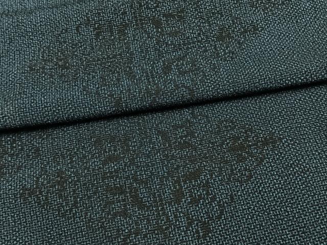 平和屋着物▽お召　単衣　花菱文　正絹　逸品　AAAV8342fy
