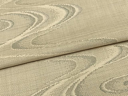 平和屋着物▽本場大島紬　単衣　白大島　9マルキ　流水文　正絹　逸品　AAAV8346fy