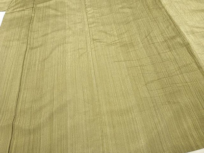 平和屋着物▽お召 単衣 縞 正絹 逸品 AAAV8348fy