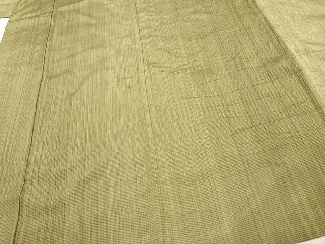 平和屋着物▽お召 単衣 縞 正絹 逸品 AAAV8348fy