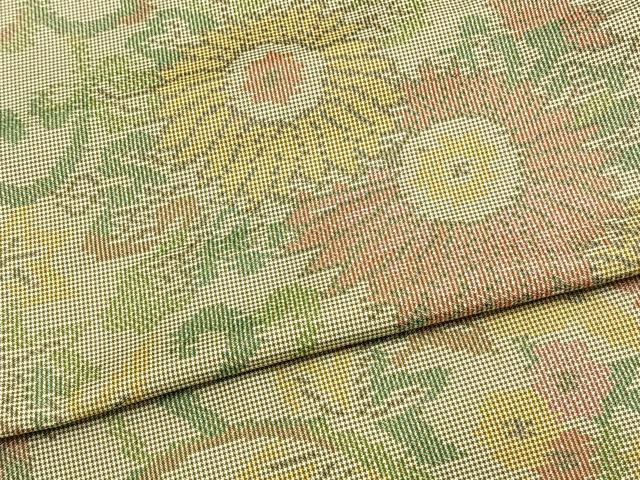 平和屋着物▽本場大島紬 単衣 唐草花文 正絹 逸品 AAAV8349fy