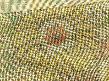 平和屋着物▽本場大島紬 単衣 唐草花文 正絹 逸品 AAAV8349fy