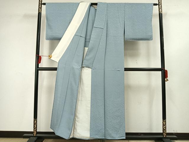 平和屋着物▽上質な色無地 単衣 芝地紋 秘色色 正絹 逸品 未使用 AAAV8350fy