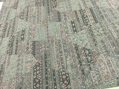 平和屋着物▽上質な紬 単衣 切り嵌め花文 正絹 逸品 AAAV8351fy