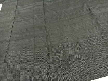 平和屋着物▽上質な紬　単衣　十字絣　正絹　逸品　AAAV8352fy
