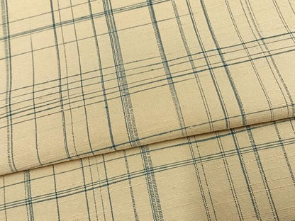 平和屋着物▽上質な紬 単衣 格子 正絹 逸品 未使用 AAAV8355fy