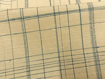 平和屋着物▽上質な紬 単衣 格子 正絹 逸品 未使用 AAAV8355fy