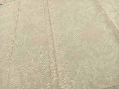 平和屋着物▽本塩沢 単衣 亀甲絣 唐草花文 正絹 逸品 未使用 AAAV8357fy