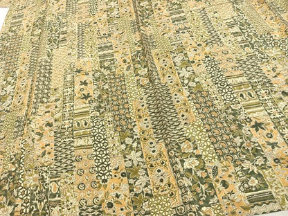 平和屋着物▽上質な小紋 単衣 草花文 さが美扱い 正絹 逸品 AAAV8358fy