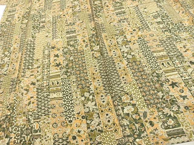 平和屋着物▽上質な小紋 単衣 草花文 さが美扱い 正絹 逸品 AAAV8358fy