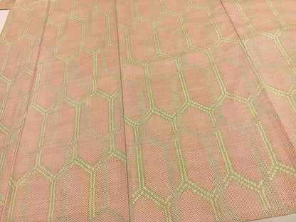 平和屋着物▽上質な紬　単衣　亀甲文　正絹　逸品　AAAV8364fy