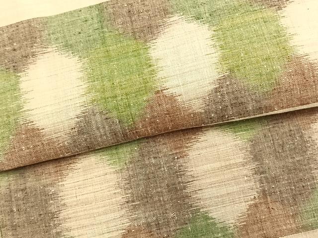 平和屋着物▽上質な紬 単衣 横段文 正絹 逸品 未使用 AAAV8370fy