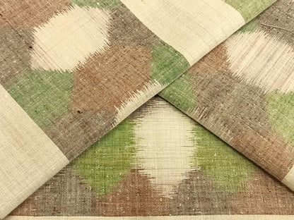 平和屋着物▽上質な紬 単衣 横段文 正絹 逸品 未使用 AAAV8370fy