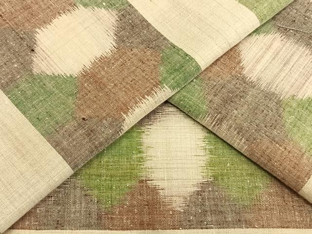 平和屋着物▽上質な紬 単衣 横段文 正絹 逸品 未使用 AAAV8370fy