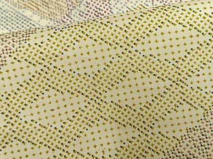 平和屋着物▽本場染大島紬 単衣 切り嵌め文 反端付き 正絹 逸品 AAAV8371fy