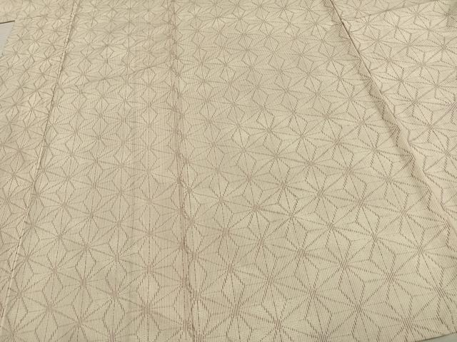 平和屋着物▽上質な紬 単衣 麻の葉文様 正絹 逸品 未使用 AAAV8373fy