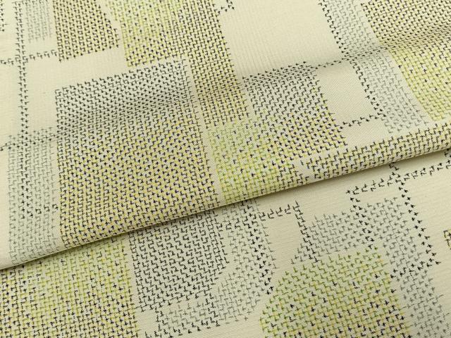 平和屋着物▽本場大島紬 単衣 白大島 色紙重ね文 正絹 逸品 AAAV8377fy