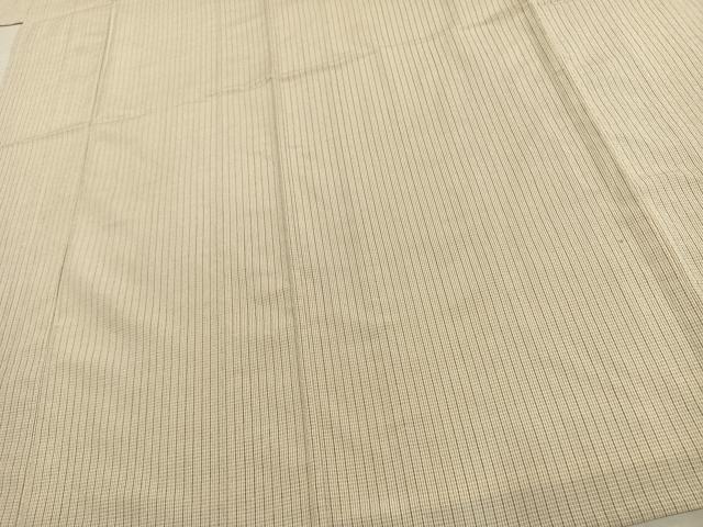 平和屋着物▽お召 単衣 縞 正絹 逸品 AAAV8380fy