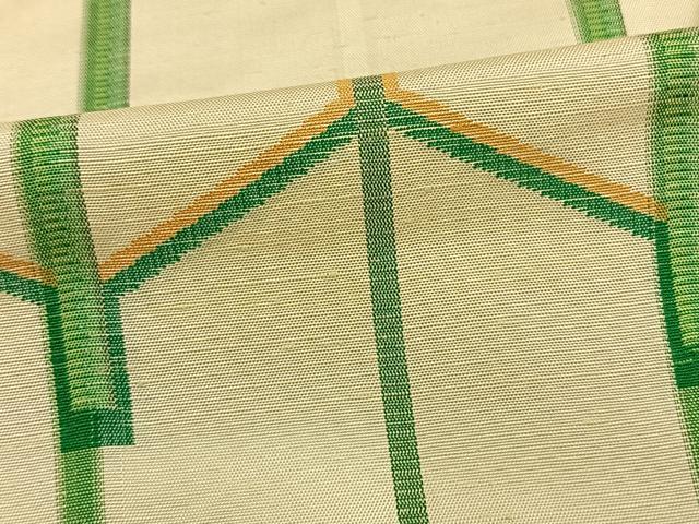 平和屋着物▽上質な紬 単衣 幾何学文 正絹 逸品 AAAV8381fy