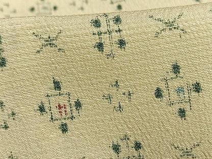 平和屋着物▽お召 単衣 幾何学文 正絹 逸品 AAAV8382fy