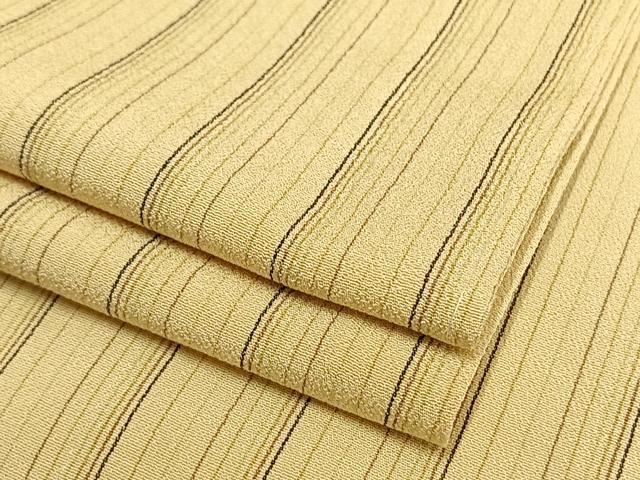 平和屋着物▽極上 お召 単衣 縞 正絹 逸品 未使用 AAAV8385fy