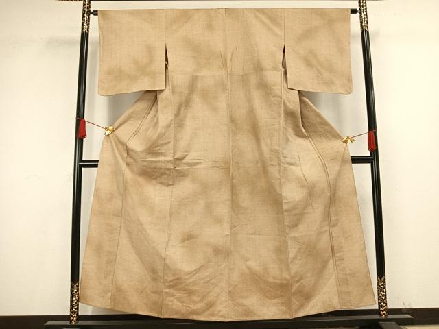 平和屋着物▽上質な紬　単衣　霞文　正絹　逸品　AAAV8386fy