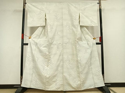 平和屋着物▽本場大島紬 単衣 草花文 正絹 逸品 AAAV8389fy