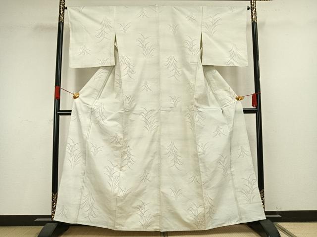 平和屋着物▽本場大島紬 単衣 草花文 正絹 逸品 AAAV8389fy
