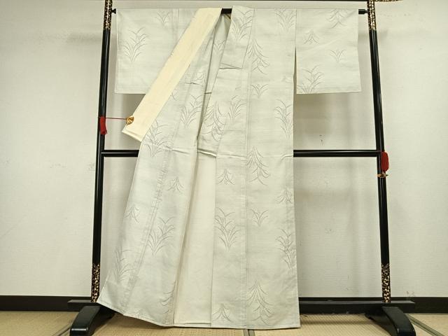平和屋着物▽本場大島紬 単衣 草花文 正絹 逸品 AAAV8389fy