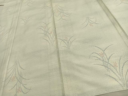 平和屋着物▽本場大島紬 単衣 草花文 正絹 逸品 AAAV8389fy