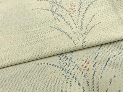 平和屋着物▽本場大島紬 単衣 草花文 正絹 逸品 AAAV8389fy