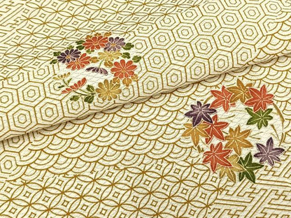 平和屋着物▽上質な小紋 単衣 草花文 正絹 逸品 AAAV8396fy