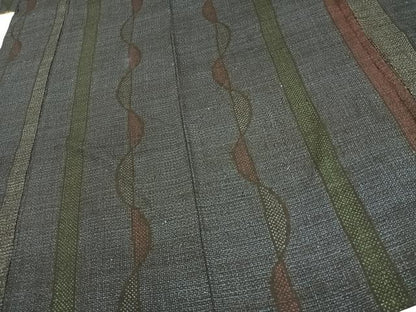 平和屋着物▽本場結城紬 重要無形文化財 単衣 80亀甲 縞 正絹 逸品 AAAV8397fy