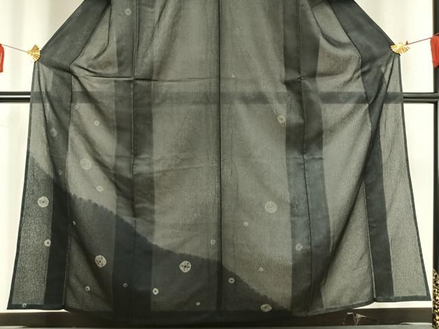 平和屋着物▽訪問着 無双 紗袷 紗×紗 絞り 丸文 正絹 逸品 AAAV8401fy