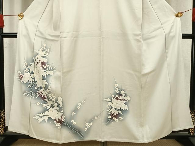 平和屋着物▽訪問着　単衣　枝花文　暈し染め　正絹　逸品　AAAV8410fy