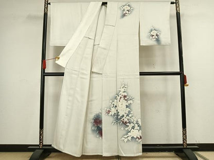 平和屋着物▽訪問着　単衣　枝花文　暈し染め　正絹　逸品　AAAV8410fy