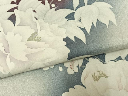 平和屋着物▽訪問着　単衣　枝花文　暈し染め　正絹　逸品　AAAV8410fy