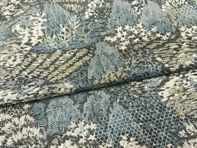平和屋着物▽上質な小紋 単衣 樹林文 正絹 逸品 AAAV8415fy