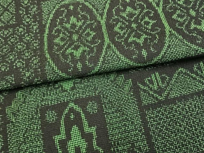 平和屋着物▽お召 単衣 幾何学文様 正絹 逸品 AAAV8419fy